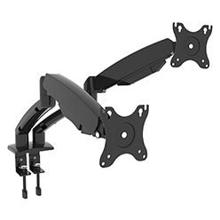 Double arms gas spring LCD monitor desk mounts.